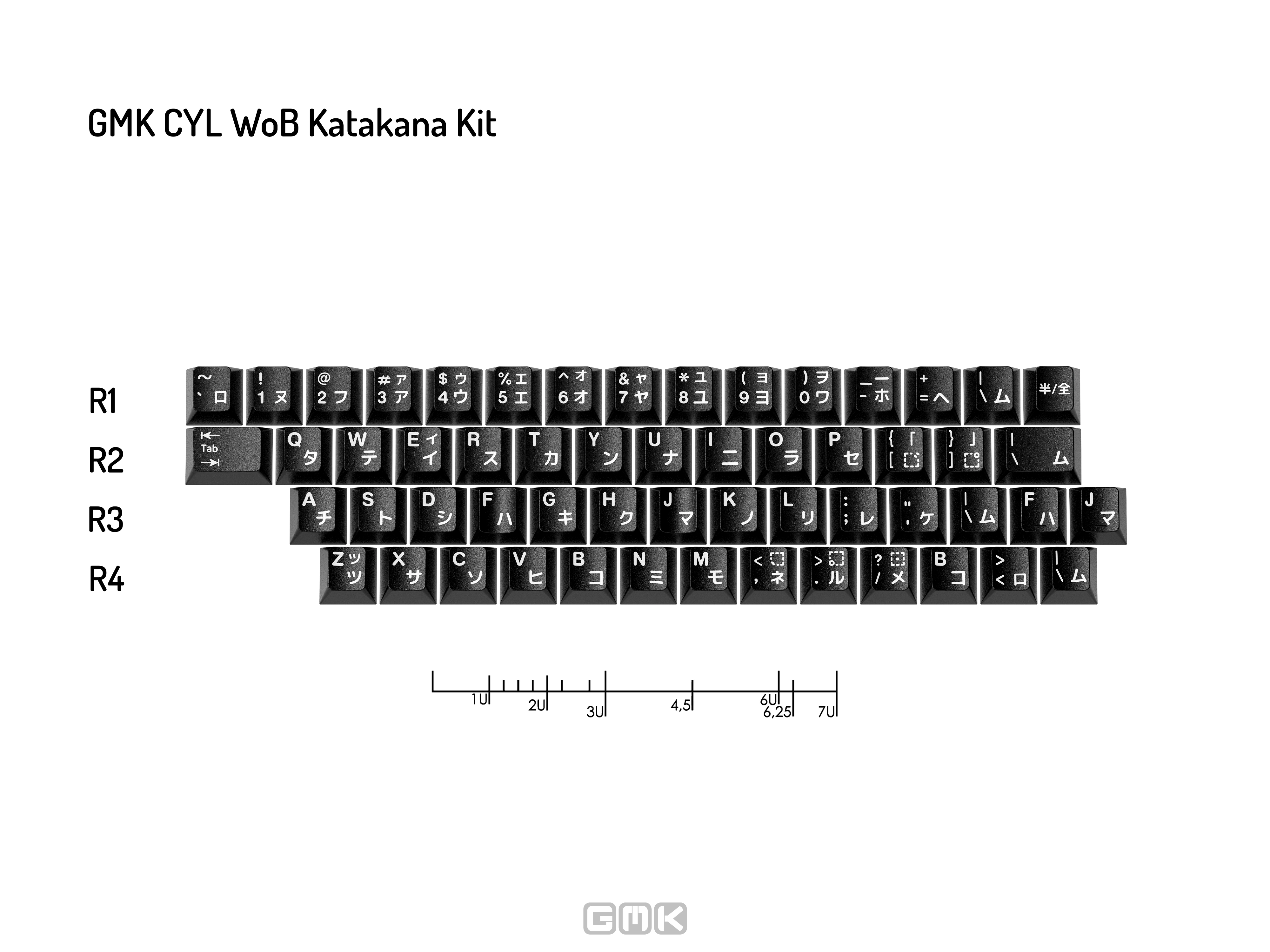 GMK CYL WoB | Classic White on Black Keycap Set